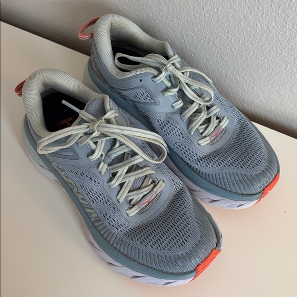 HOKA Bondi 7 Womens Shoes Size 5 Color: Blue Fog/Blue Glass running athletic - Picture 6 of 9